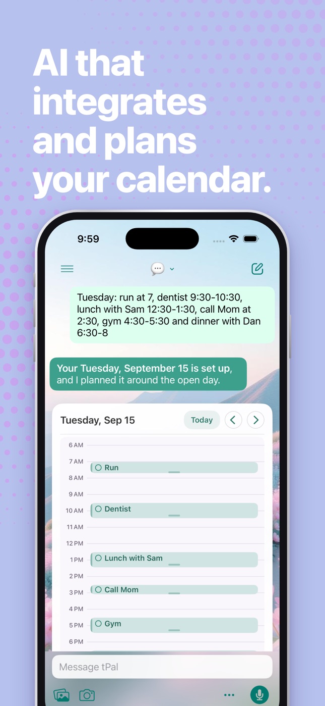 Your day, planned in the chat